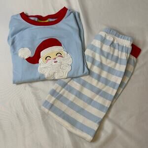Jolly Santa Boutique Red Blue White Striped Pajamas Kids Unisex Size 8